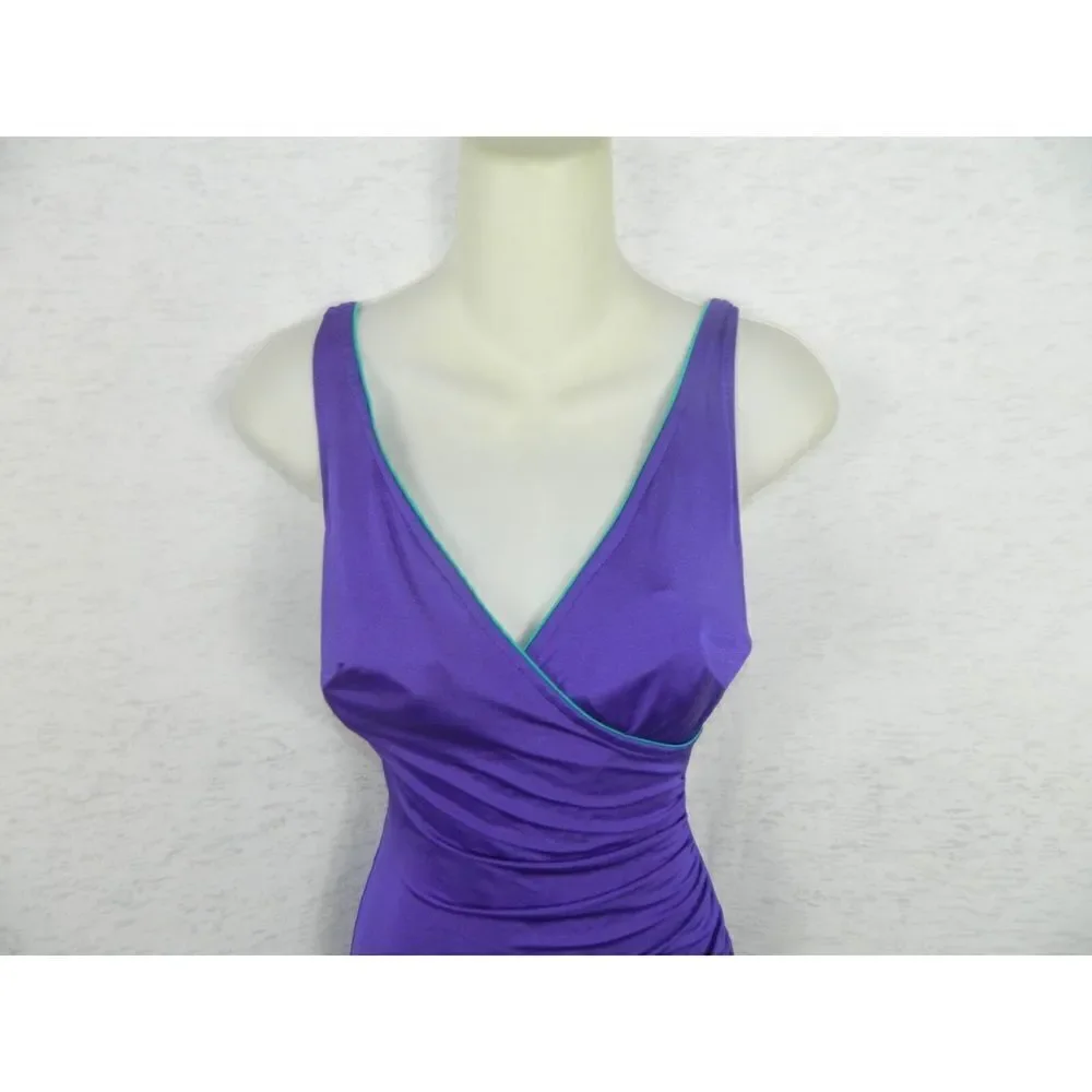 Cole of California Swimwear Purple Vintage One-Piece Pin-Up  1970's‎ Size 12